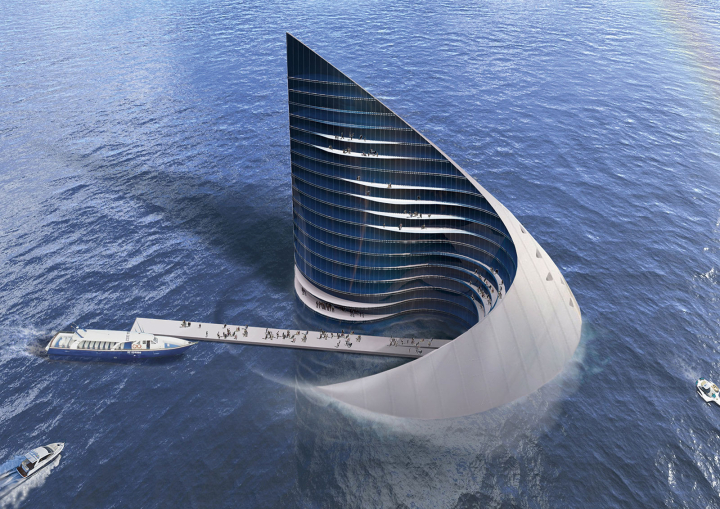 Musée de la Mer dans la baie de Qingdao, Chine, 2022.